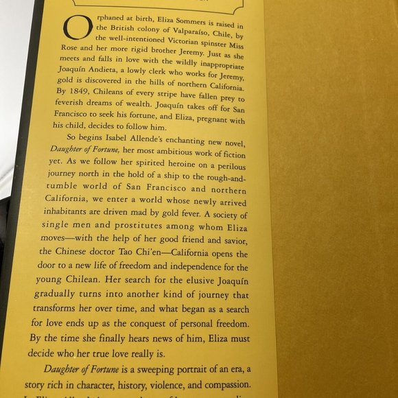 Daughter of Fortune: A Novel (1999 Hardcover, Isabel Allende) w/ Dustcover - Picture 5 of 12
